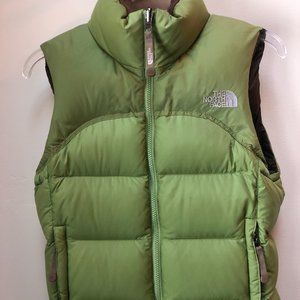 The North Face Nuptse Puffer Vest 700 DOWN Full Zip Green Women's Size XS